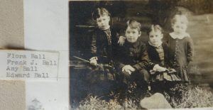 Flora, Frank J., Amy, and Edward Ball circa 1885